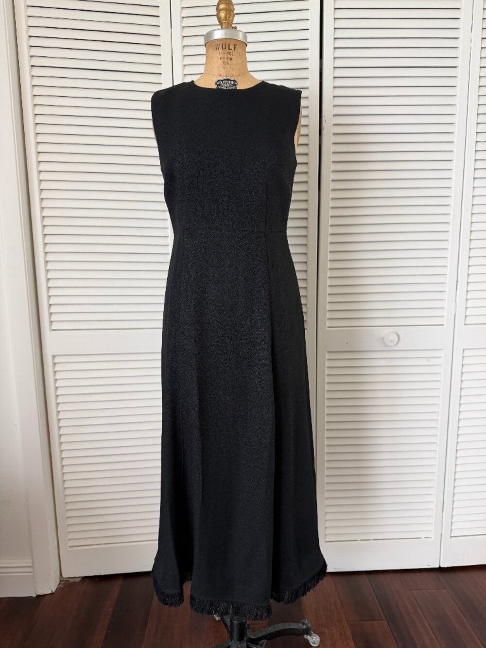 J.Crew Fringe-trim midi dress in boucle